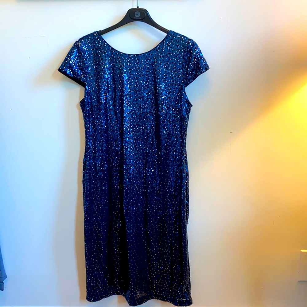 Navy Sequin Cocktail Dress